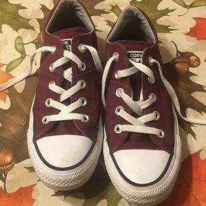 Women’s Burgundy Converse Low Tops